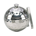 8" Bolt Hammered Stainless Globe Ice Bucket w/ Tongs
